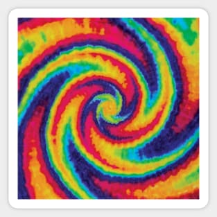 Wig Wag Spiral Rainbow Tie Dye Sticker